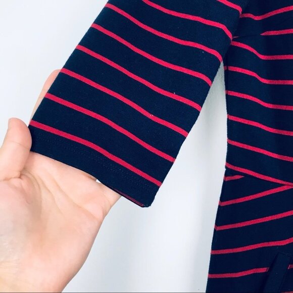 Gap Fit & Flare 3/4 Sleeve  Crew Neck stripe Midi dress Women Size S - Picture 11 of 16